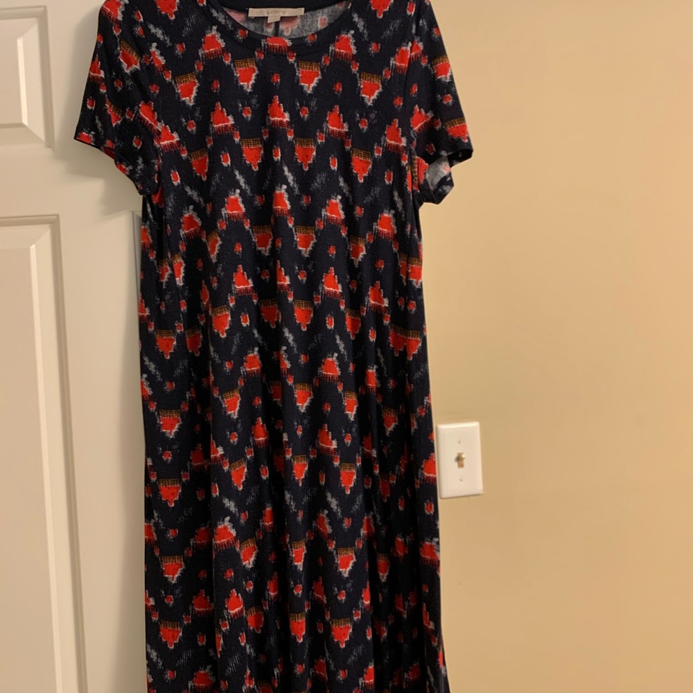 Ann Taylor Loft Navy Multi Colored Dress